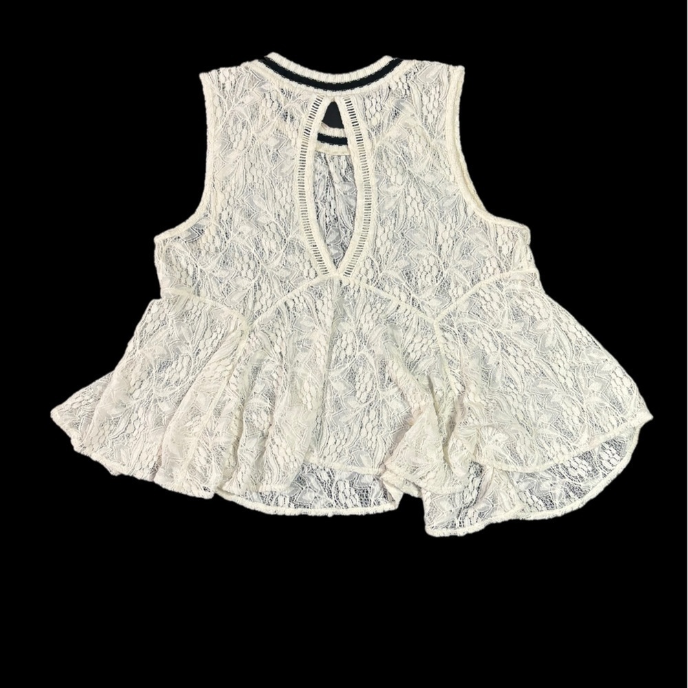 FREE PEOPLE Maisie Stretch Ivory Lace All Star
Fit & Flare Top Large - Picture 3 of 10